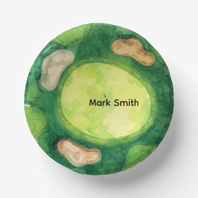 Golf Course Putting Green  Paper Plate (Front)