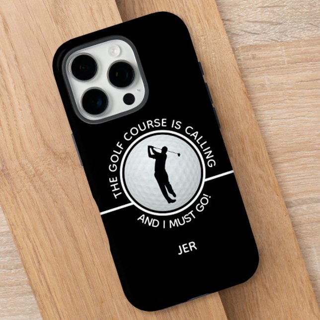 Golf Course Quote Mens Funny Golfer Gift Black Case-Mate iPhone Case (Golf Course Mens Funny Sports Quote Black & White Case-Mate iPhone Case)