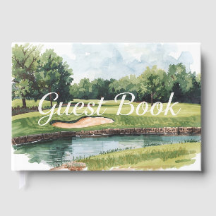 Golf  Course watercolor Guest Book