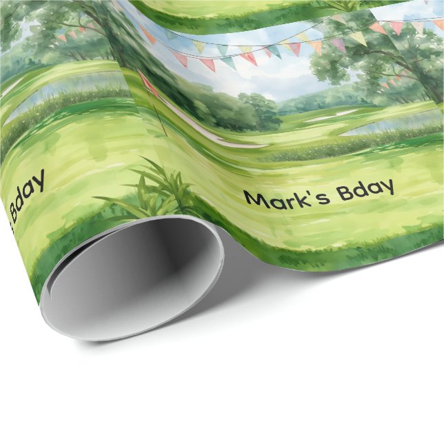 Golf course watercolor  wrapping paper (Roll Corner)