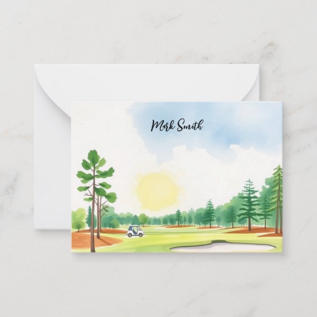 Golf  Course with Name for golfer  Card (Front)