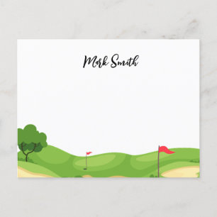 Golf course with Name for golfer Postcard