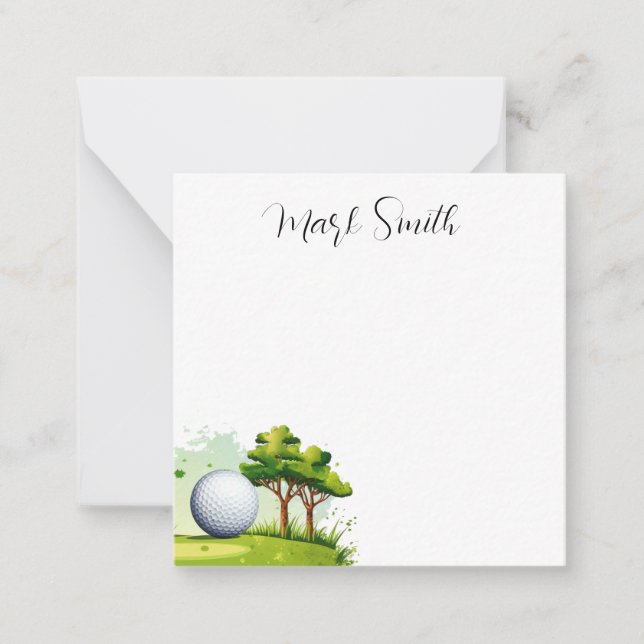 Golf course with Name gifts for golfer Card (Front)