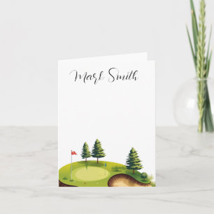 Golf course with Name gifts for golfer Note Card