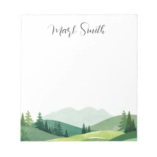 Golf course with Name gifts for golfer Notepad