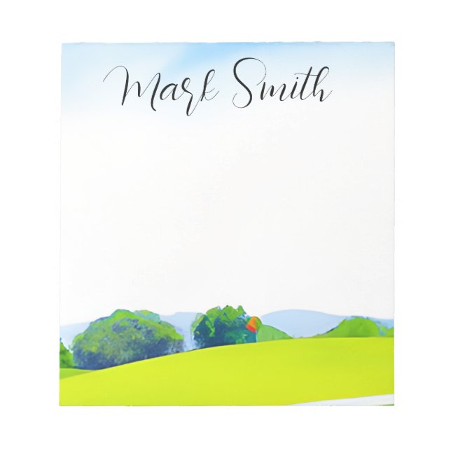 Golf course with Name Notepad (Front)