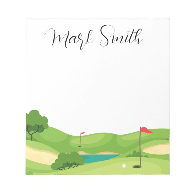 Golf course with Name Notepad (Front)