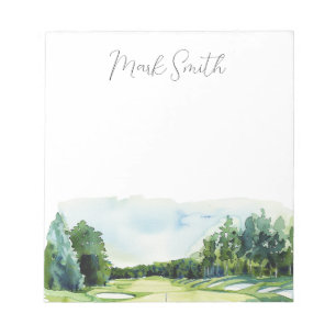 Golf course with Name Notepad