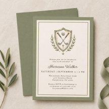 Golf Crest Elegant Monogram Birthday Party Golfing
