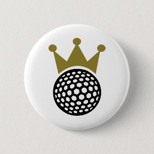 Golf crown 6 cm round badge