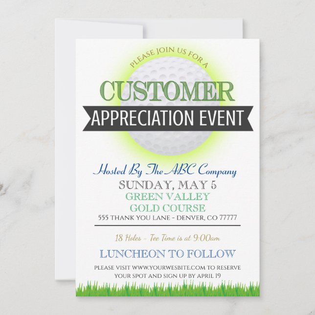 Golf Customer Appreciation Invitation (Front)