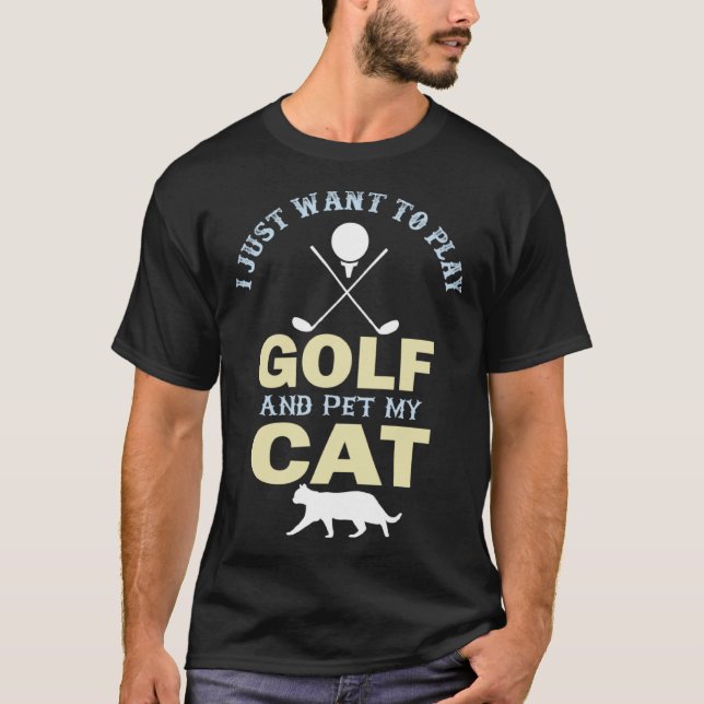 Golf  Cute Cat Mom Golfing  Summer Golfer T-Shirt (Front)