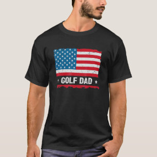 Golf Dad America Us Flag Patriot Vintage T-Shirt