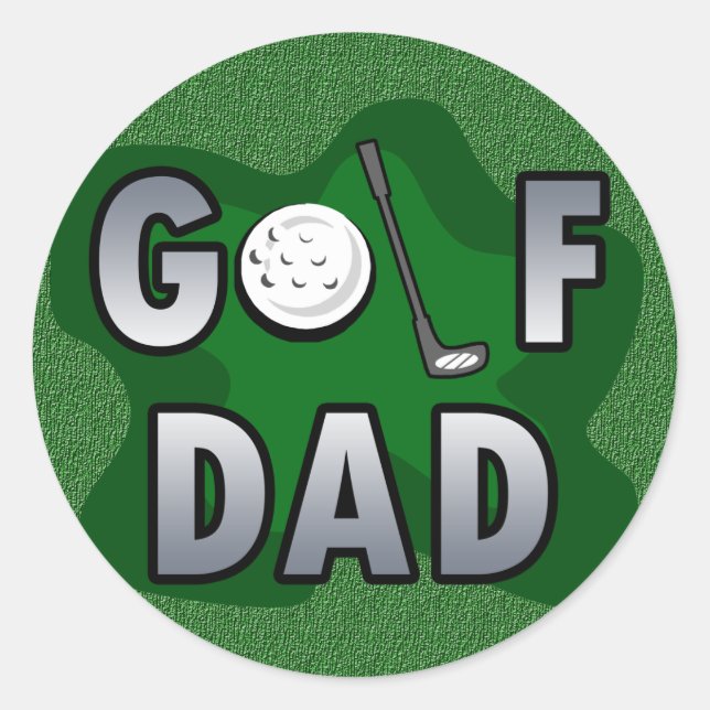 Golf Dad Classic Round Sticker (Front)