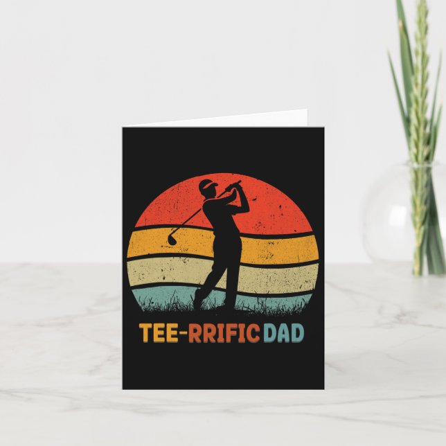 Golf Dad Father's Day Golfing Retro 70s Golfer Tee Card (Front)