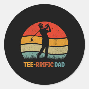 Golf Dad Father's Day Golfing Retro 70s Golfer Tee Classic Round Sticker