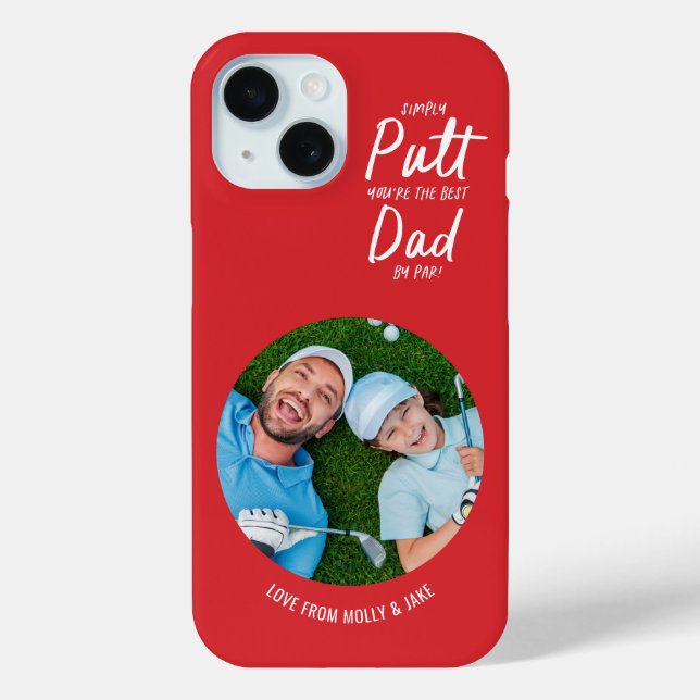 Golf dad modern red typography photo gift Case-Mate iPhone case (Back)