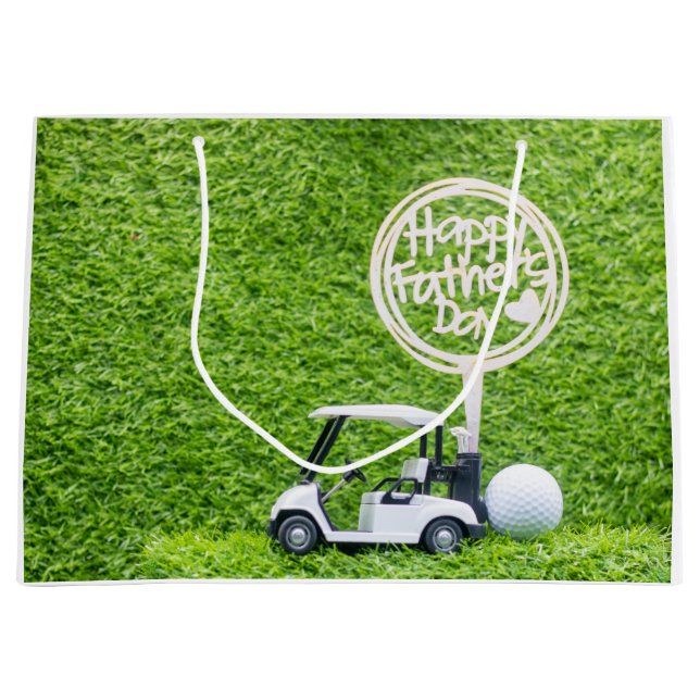 Golf Dad on Father's Day  Birthday Gift for Daddy Large Gift Bag (Front)