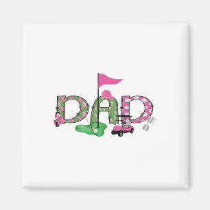 Golf Dad Pink Hole In One Golf 1st Birthday Girl  Magnet