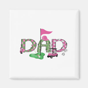 Golf Dad Pink Hole In One Golf 1st Birthday Girl  Magnet