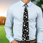 Golf Dad Tie<br><div class="desc">Golf Dad gift with a pattern of golf equipment like a golf stick golf ball, hat gloves, etc. A thoughtful gift for golf lover dad, golf grandpa or golf uncle on birthday or fathers day or grandparents day.</div>