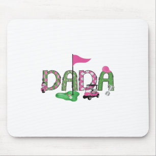 Golf Dada Pink Hole In One Golf 1st Birthday Girl Mouse Pad
