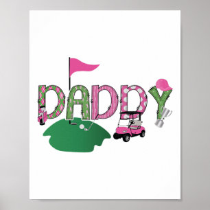 Golf Daddy Hole In One Golf 1st Birthday Party Poster