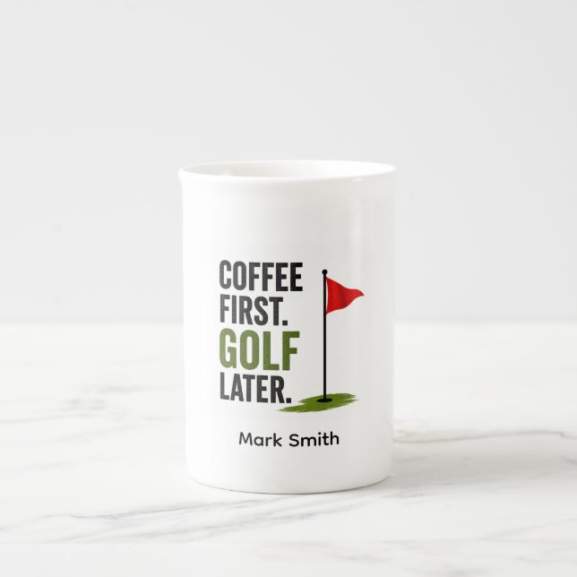 Golf daily coffee  bone china mug (Front)