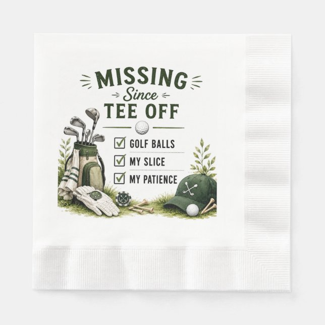 Golf Daily Life Funny Checklist Napkin (Front)