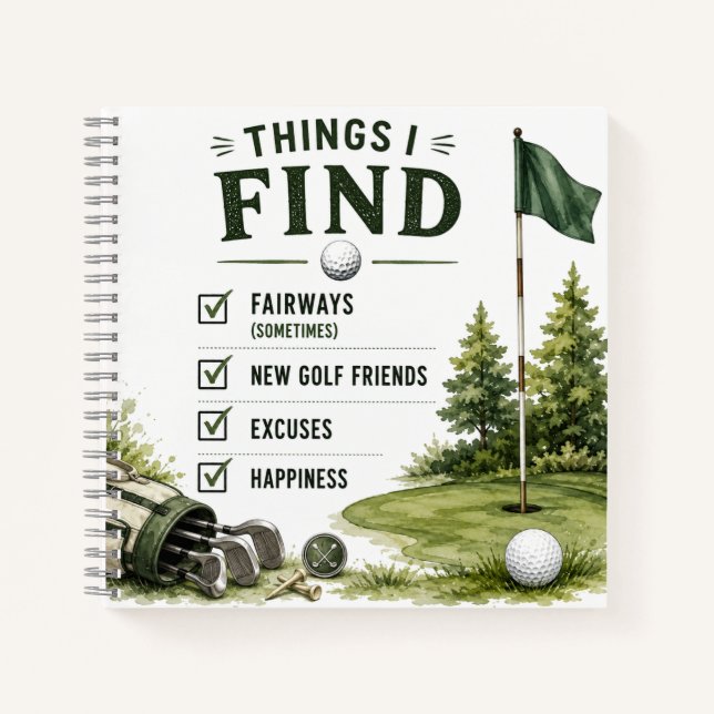 Golf Daily Life Funny Checklist Notebook (Front)
