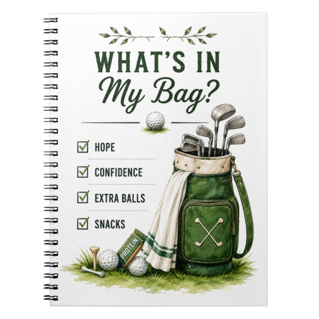 Golf Daily Life Funny Checklist Notebook (Front)