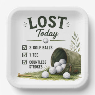 Golf Daily Life Funny Checklist Paper Plate