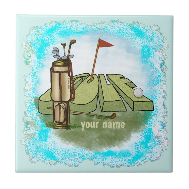 Golf Day  Ceramic Tile (Front)