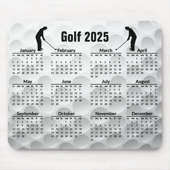 Golf Design 2025 Calendar Mousepad (Front)