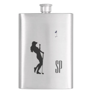 Golf Design Monogram Flask