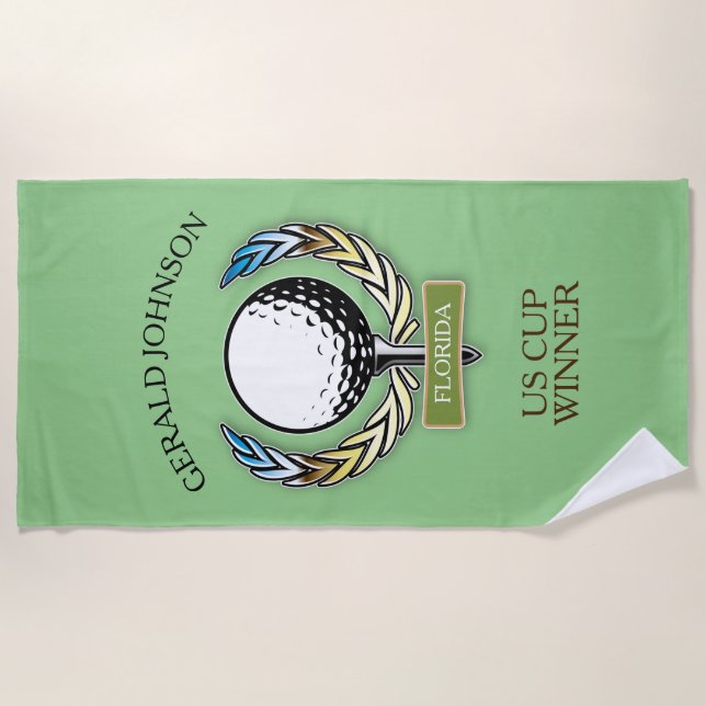 Golf Design Monogram Golfer Template Towel (Front)