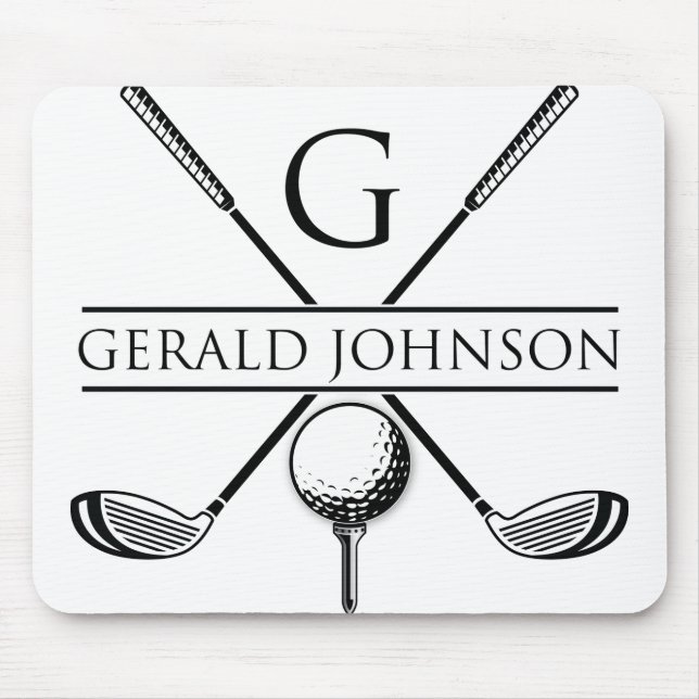 Golf Design Monogram Template Mouse Pad (Front)