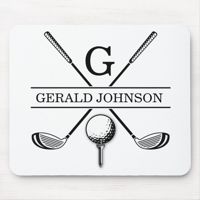 Golf Design Monogram Template Mouse Pad (Front)