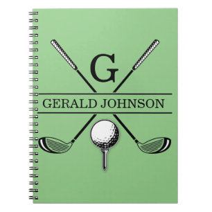 Golf Design Monogram Template Notebook