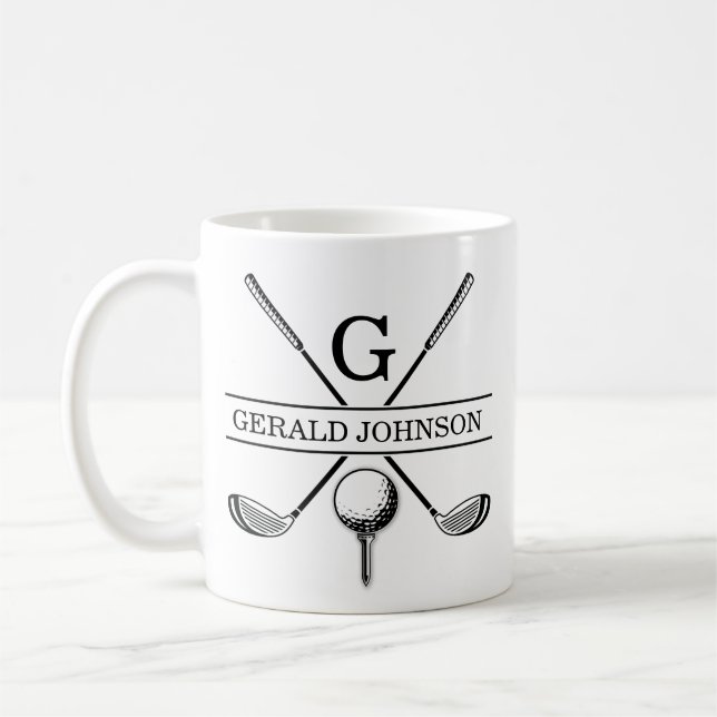 Golf Design Monogram Template Two-Tone Coffee Mug (Left)