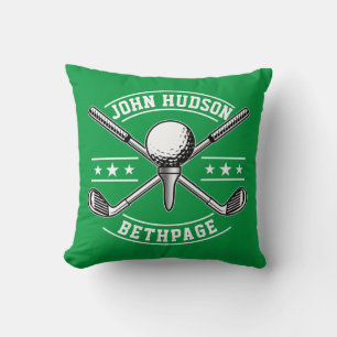 Golf Design with Wreath Monogram Template Cushion