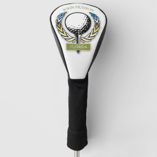 Golf Design with Wreath Monogram Template Head Cover