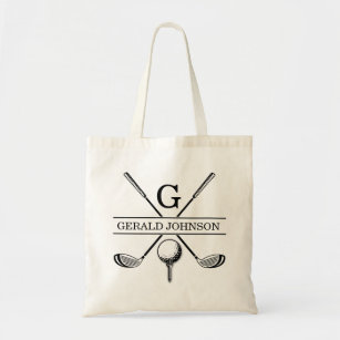 Golf Design with Wreath Monogram Template Tote Bag