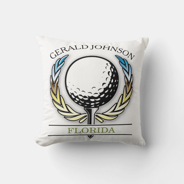 Golf Design with Wreath Template Cushion (Front)
