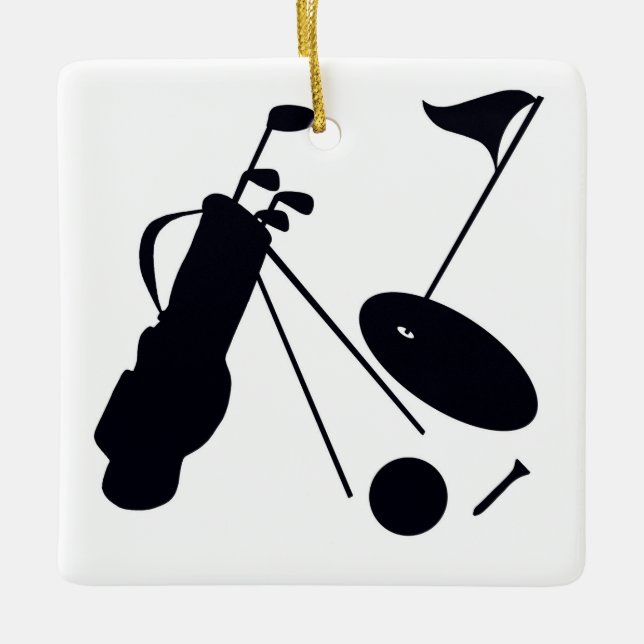 Golf designs ceramic ornament (Front)