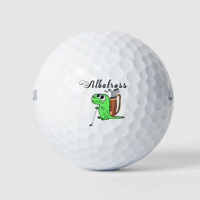 Golf Dinosaur golfing Albatross  Balls (Front)