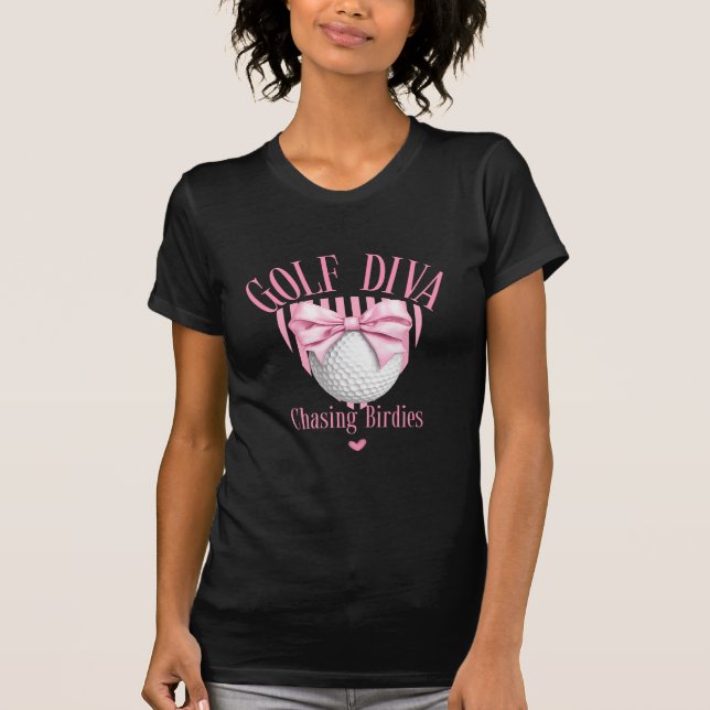 Golf Diva Chasing Birdies T-Shirt (Front)