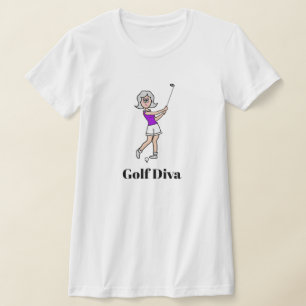 Golf Diva Grey Hair Lady Golfer T-Shirt