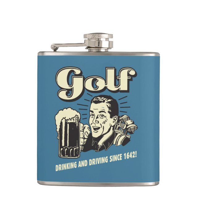 Golf: Drinking & Driving Since 1642 Hip Flask (Front)