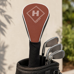 Golf Driver Cover   Modern Geometric Monogrammed